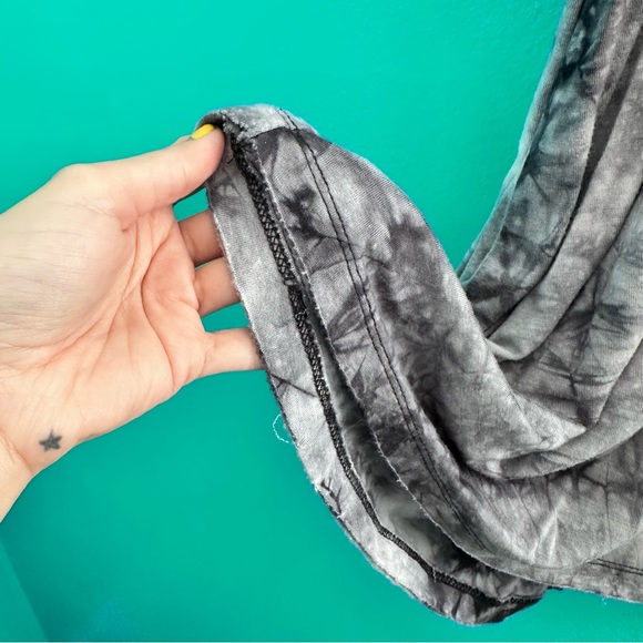 urban outfitters oversized babydoll mini dress s/m black charcoal tie dye - Picture 3 of 4